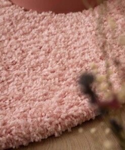 Tapis Rond poils longs Shaggy Trend - rose clair - close up, thumbnail Tapis Rond poils longs Shaggy Trend - rose clair - close up, thumbnail