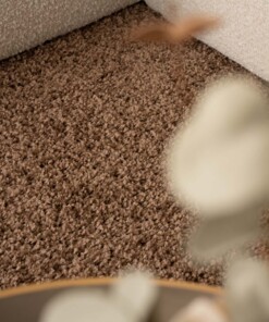 Tapis Rond poils longs Shaggy Trend - Moka - close up, thumbnail Tapis Rond poils longs Shaggy Trend - Moka - close up, thumbnail