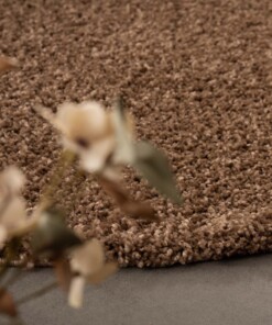 Tapis Rond poils longs Shaggy Trend - Moka - close up, thumbnail Tapis Rond poils longs Shaggy Trend - Moka - close up, thumbnail