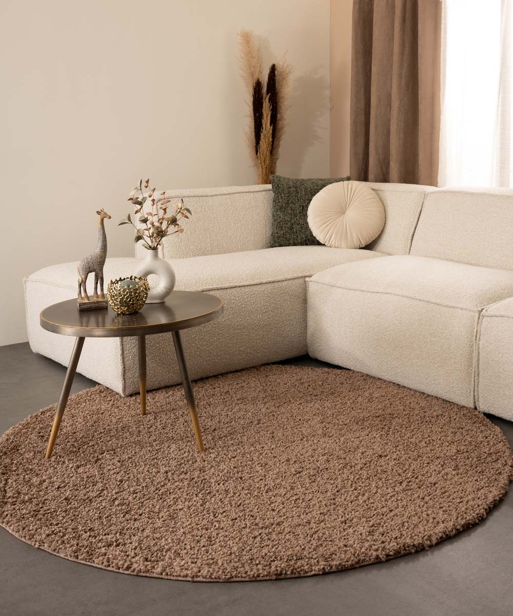 Tapis Rond poils longs Shaggy Trend - Moka - sfeer Tapis Rond poils longs Shaggy Trend - Moka - sfeer