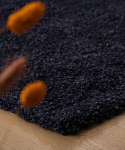 Tapis de couloir poils longs Shaggy Trend - bleu marine - close up, thumbnail Tapis de couloir poils longs Shaggy Trend - bleu marine - close up, thumbnail