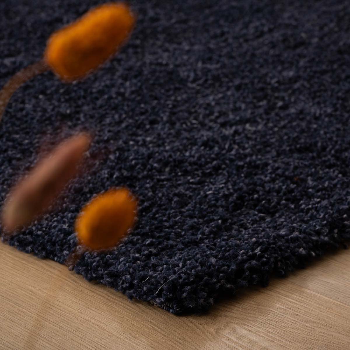 Tapis de couloir poils longs Shaggy Trend - bleu marine - close up Tapis de couloir poils longs Shaggy Trend - bleu marine - close up