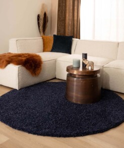 Tapis Rond poils longs Shaggy Trend - bleu marine - sfeer, thumbnail