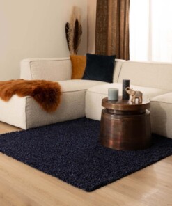 Tapis Carré poils longs Shaggy Trend - bleu marine - sfeer