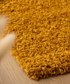 Tapis Carré poils longs Shaggy Trend - jaune moutarde - close up, thumbnail Tapis Carré poils longs Shaggy Trend - jaune moutarde - close up, thumbnail