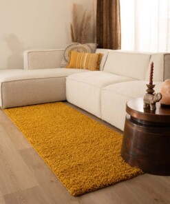 Tapis de couloir poils longs Shaggy Trend - jaune moutarde - sfeer