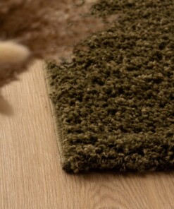 Tapis Carré poils longs Shaggy Trend - vert olive - close up, thumbnail Tapis Carré poils longs Shaggy Trend - vert olive - close up, thumbnail