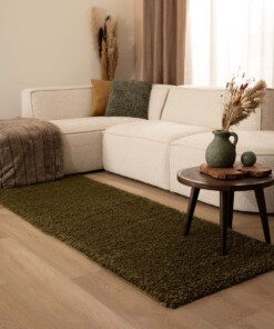 Tapis de couloir poils longs Shaggy Trend - vert olive - sfeer