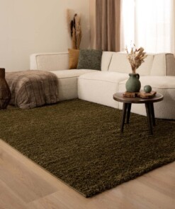 Tapis poils longs Shaggy Trend - vert olive - sfeer