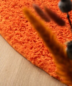Tapis rond poils longs Shaggy Trend - orange - close up, thumbnail Tapis rond poils longs Shaggy Trend - orange - close up, thumbnail