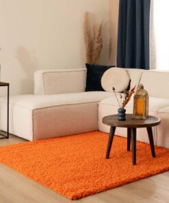 Tapis Carré poils longs Shaggy Trend - orange - sfeer