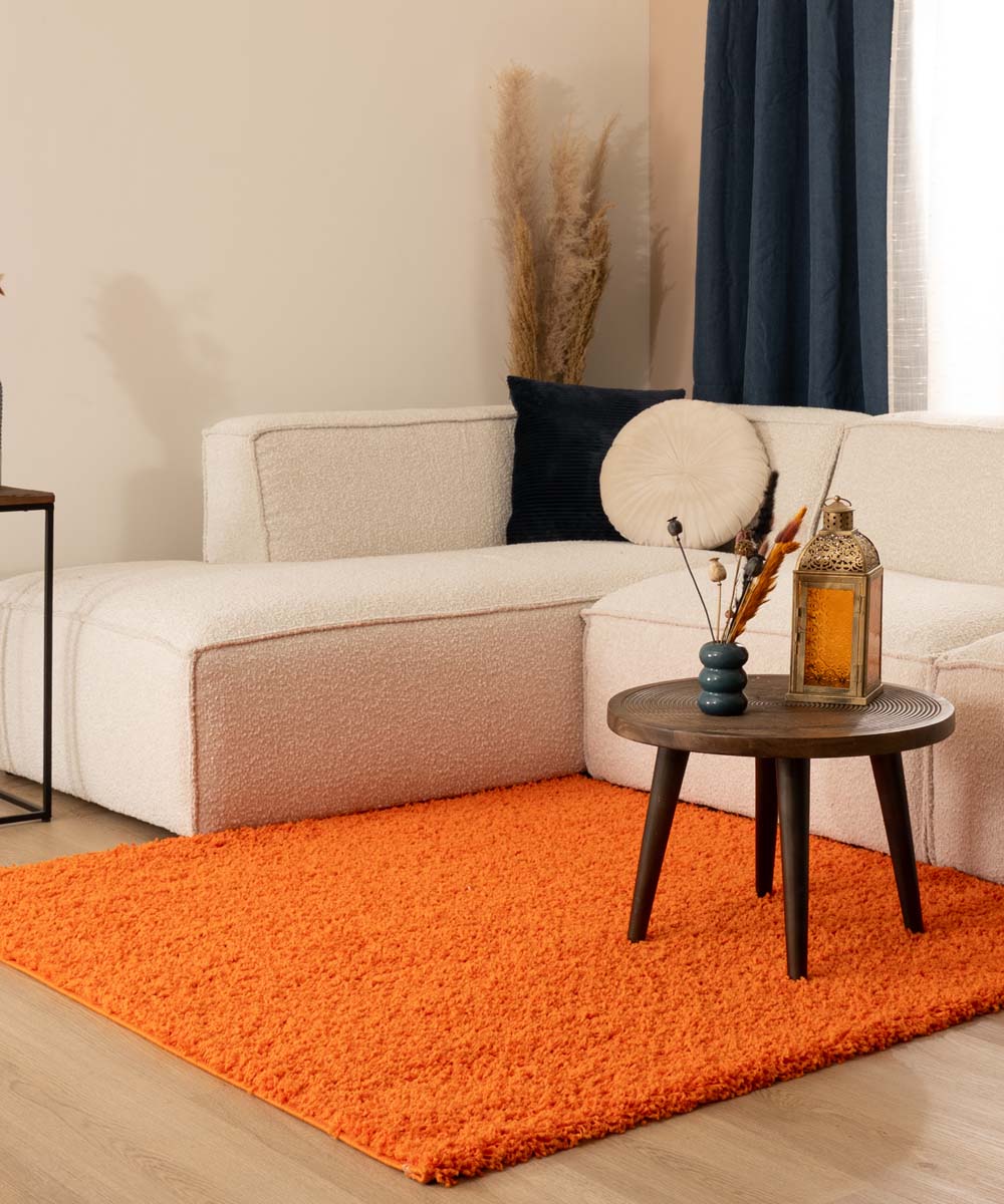 Tapis Carré poils longs Shaggy Trend - orange - sfeer Tapis Carré poils longs Shaggy Trend - orange - sfeer