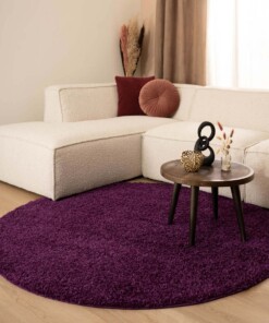 Tapis Rond poils longs Shaggy Trend - violet - sfeer