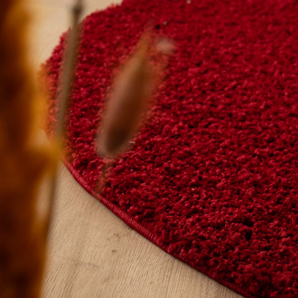 Tapis Rond poils longs Shaggy Trend - rouge - sfeer Tapis Rond poils longs Shaggy Trend - rouge - sfeer