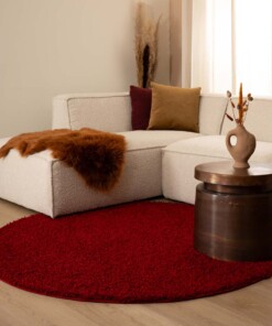 Tapis Rond poils longs Shaggy Trend - rouge - sfeer, thumbnail