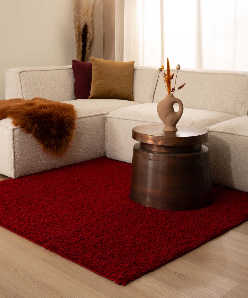 Tapis Carré poils longs Shaggy Trend - rouge - sfeer Tapis Carré poils longs Shaggy Trend - rouge - sfeer