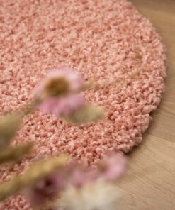 Tapis rond poils longs Shaggy Trend - rose - close up, thumbnail Tapis rond poils longs Shaggy Trend - rose - close up, thumbnail