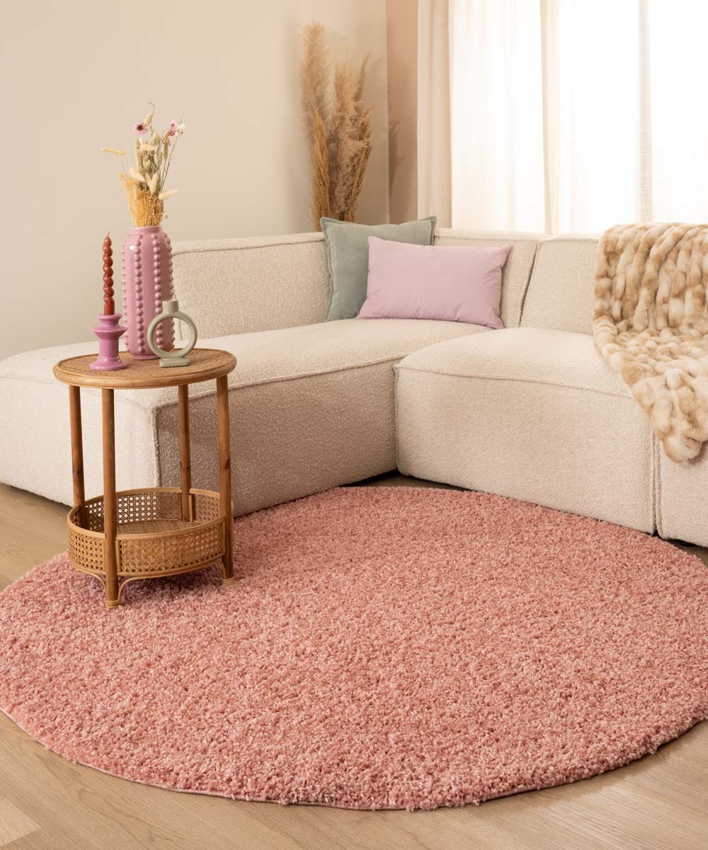 Tapis rond poils longs Shaggy Trend - rose - sfeer Tapis rond poils longs Shaggy Trend - rose - sfeer