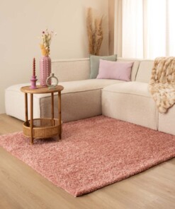 Tapis Carré poils longs Shaggy Trend - rose - sfeer, thumbnail