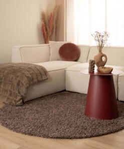 Tapis Rond poils longs Shaggy Trend - taupe - sfeer, thumbnail