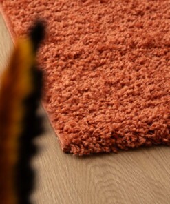 Tapis Carré poils longs Shaggy Trend - terracota - close up, thumbnail Tapis Carré poils longs Shaggy Trend - terracota - close up, thumbnail