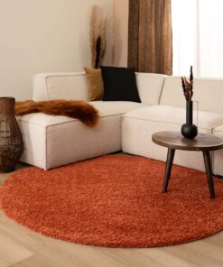 Tapis Rond poils longs Shaggy Trend - terracota - sfeer