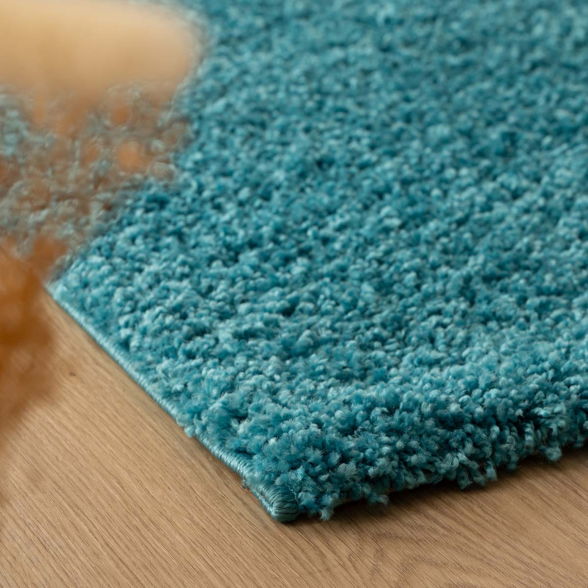 Tapis Carré poils longs Shaggy Trend - turquoise - close up Tapis Carré poils longs Shaggy Trend - turquoise - close up