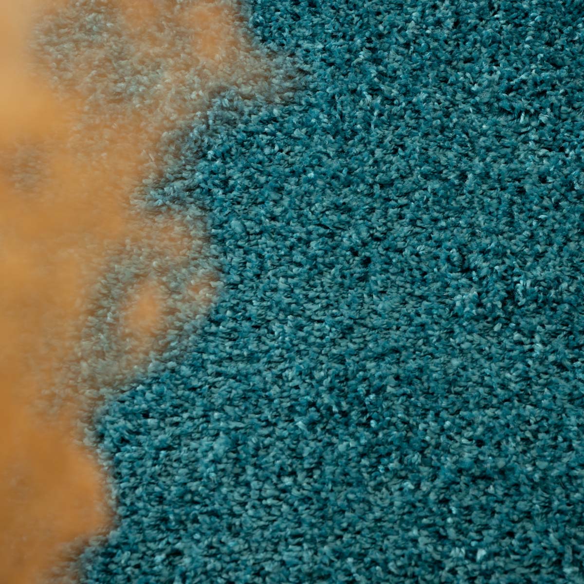 Tapis Carré poils longs Shaggy Trend - turquoise - close up Tapis Carré poils longs Shaggy Trend - turquoise - close up