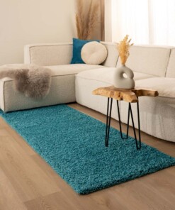 Tapis de couloir poils longs Shaggy Trend - turquoise - sfeer