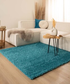 Tapis Carré poils longs Shaggy Trend - turquoise - sfeer, thumbnail
