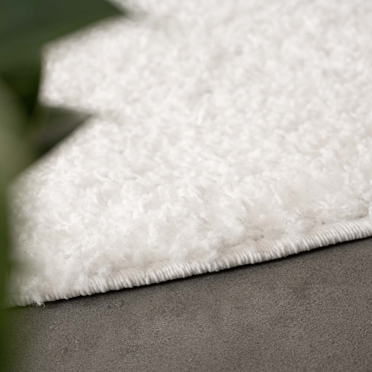 Tapis rond poils longs Shaggy Trend - blanc - close up Tapis rond poils longs Shaggy Trend - blanc - close up