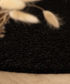 Tapis rond poils longs Shaggy Trend - noir - close up, thumbnail Tapis rond poils longs Shaggy Trend - noir - close up, thumbnail
