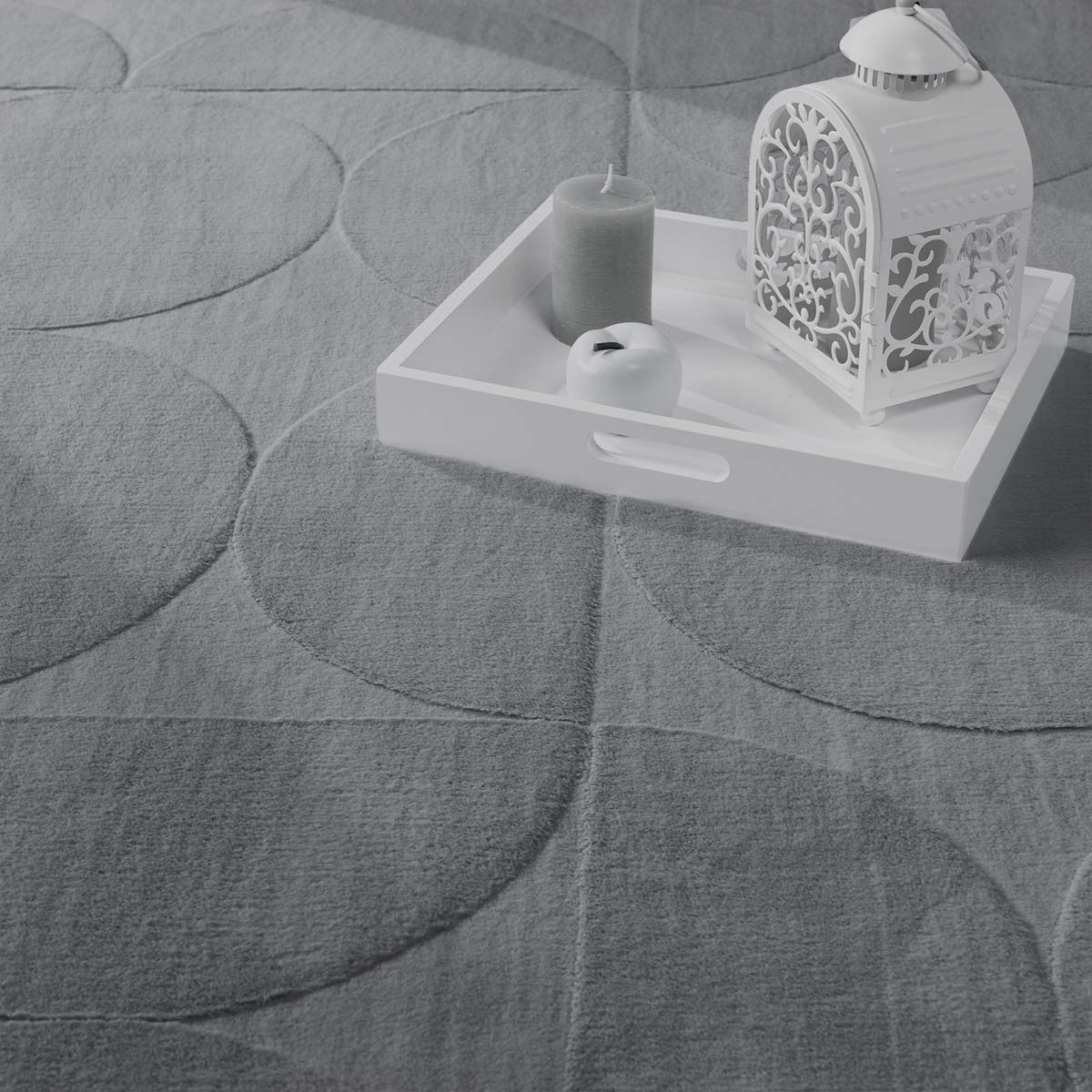 Tapis doux - Emily Circles anthracite - close up Tapis doux - Emily Circles anthracite - close up