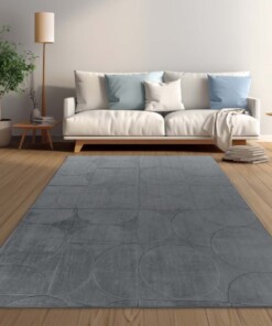 Tapis doux - Emily Circles anthracite - sfeer