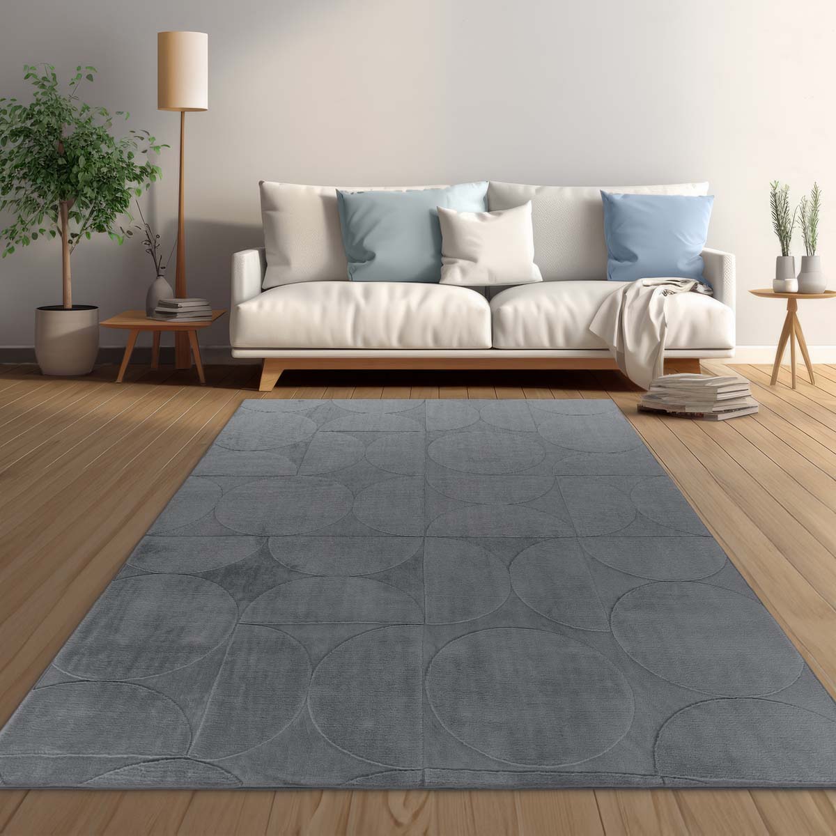 Tapis doux - Emily Circles anthracite - sfeer Tapis doux - Emily Circles anthracite - sfeer