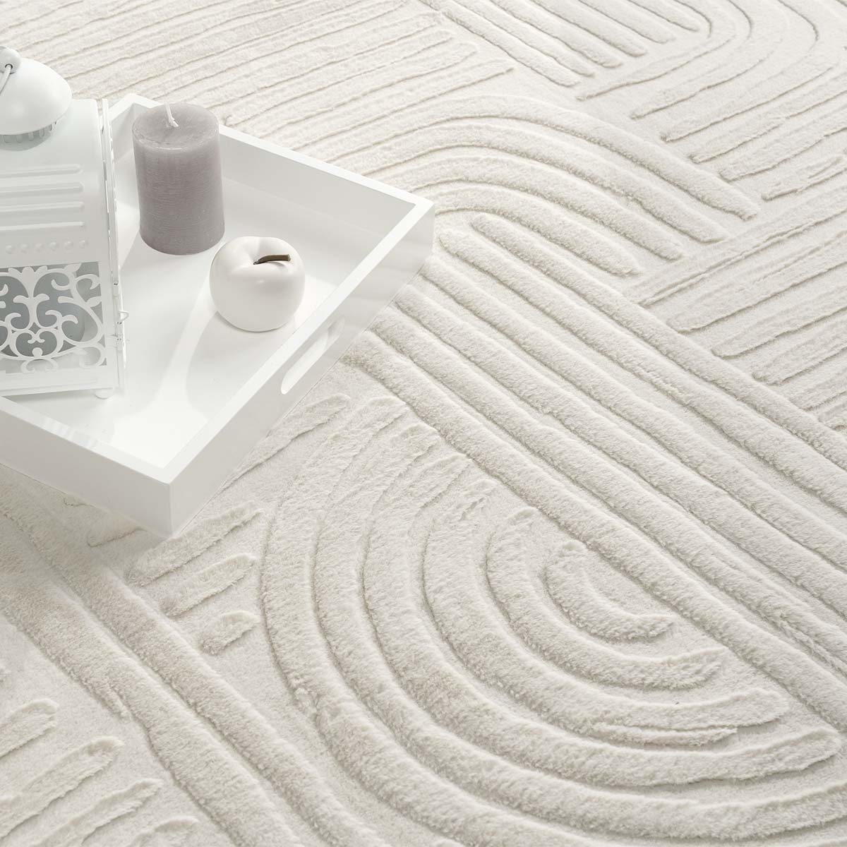 Tapis doux - Emily Geometric crème - close up Tapis doux - Emily Geometric crème - close up