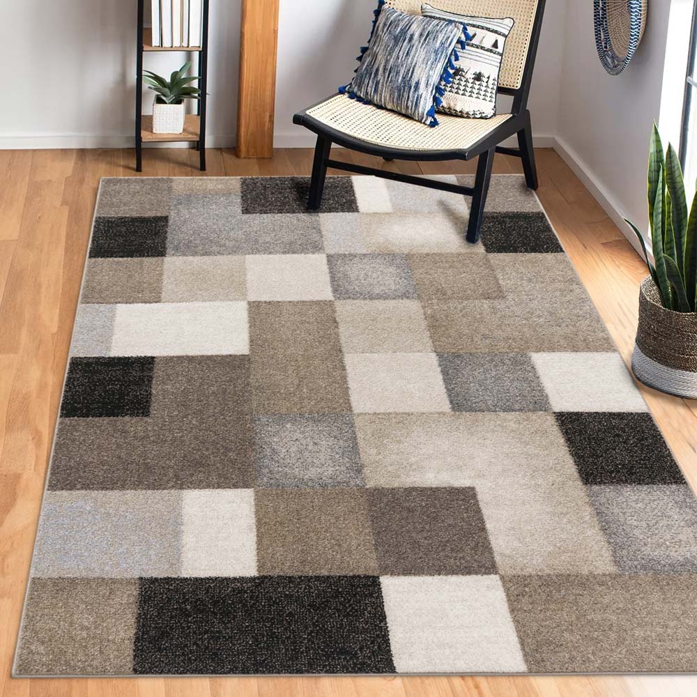 Tapis moderne poil ras - Urban beige - sfeer Tapis moderne poil ras - Urban beige - sfeer