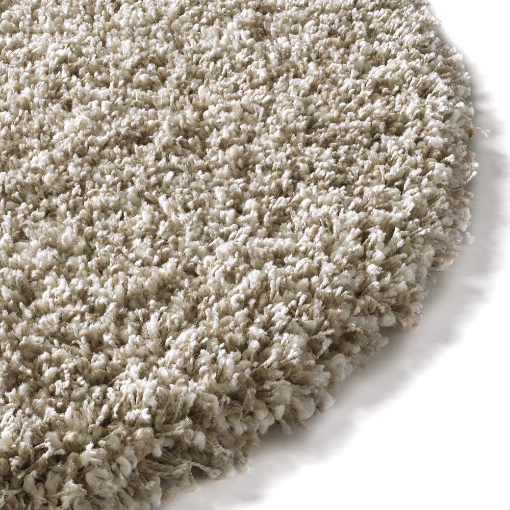 Tapis rond poils longs - Shaggy Prime blanc/beige - close up Tapis rond poils longs - Shaggy Prime blanc/beige - close up