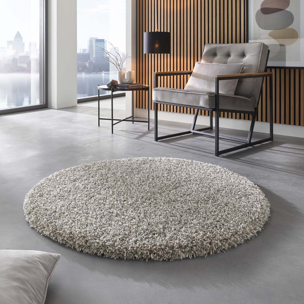 Tapis rond poils longs - Shaggy Prime blanc/argent - sfeer Tapis rond poils longs - Shaggy Prime blanc/argent - sfeer