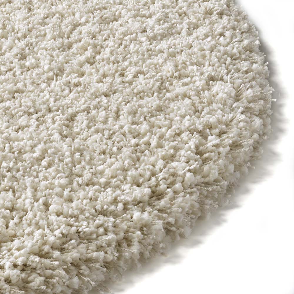 Tapis rond poils longs - Shaggy Prime crème - close up Tapis rond poils longs - Shaggy Prime crème - close up
