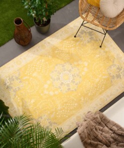 Tapis extérieur vintage - Valenca Luna jaune - sfeer