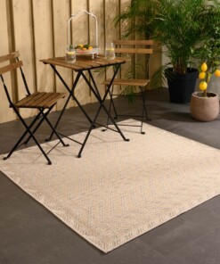 Tapis d'extérieur Carré aspect jute - Sunny Contour beige - sfeer, thumbnail