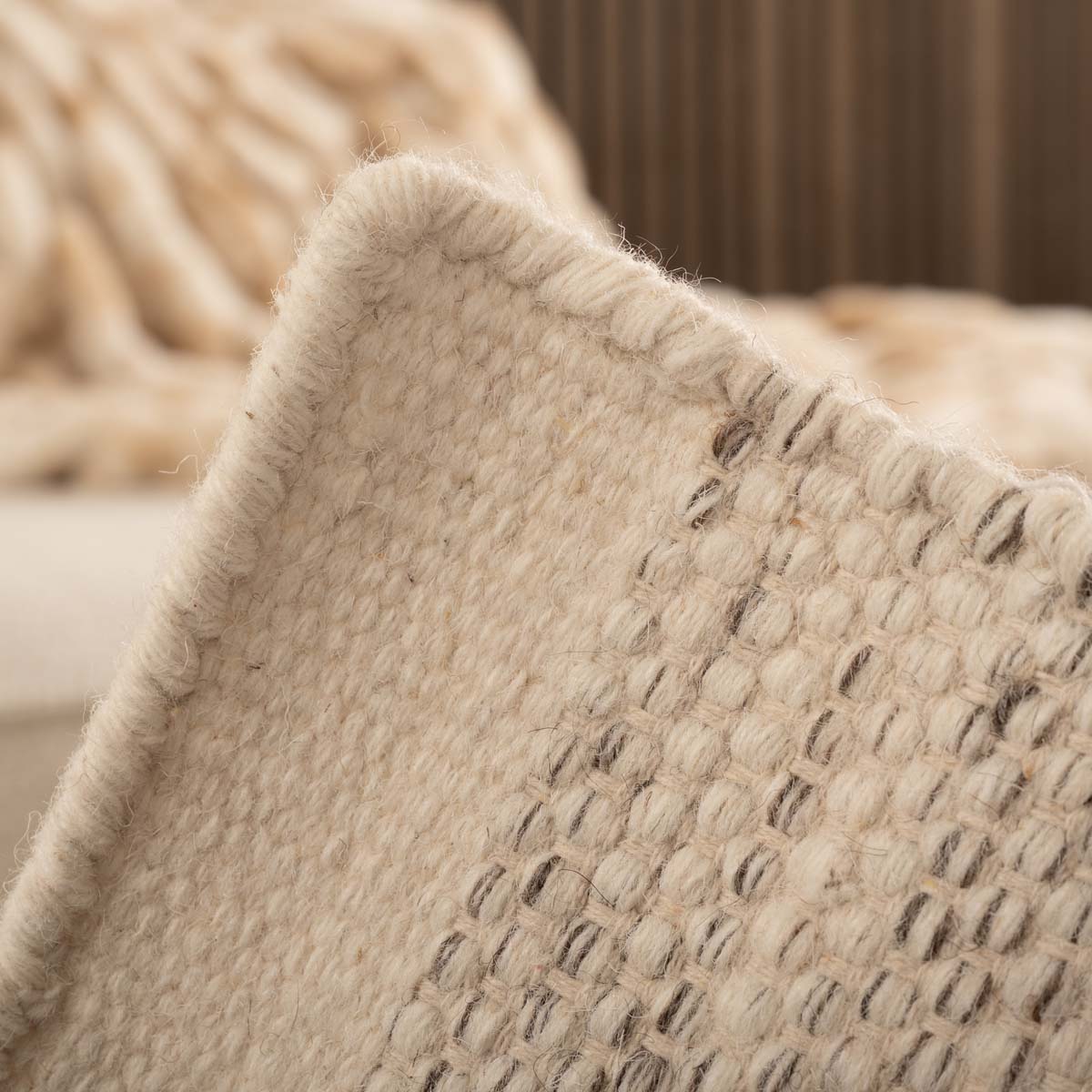 Tapis laine carré - Ulstein blanc/gris Tapis laine carré - Ulstein blanc/gris