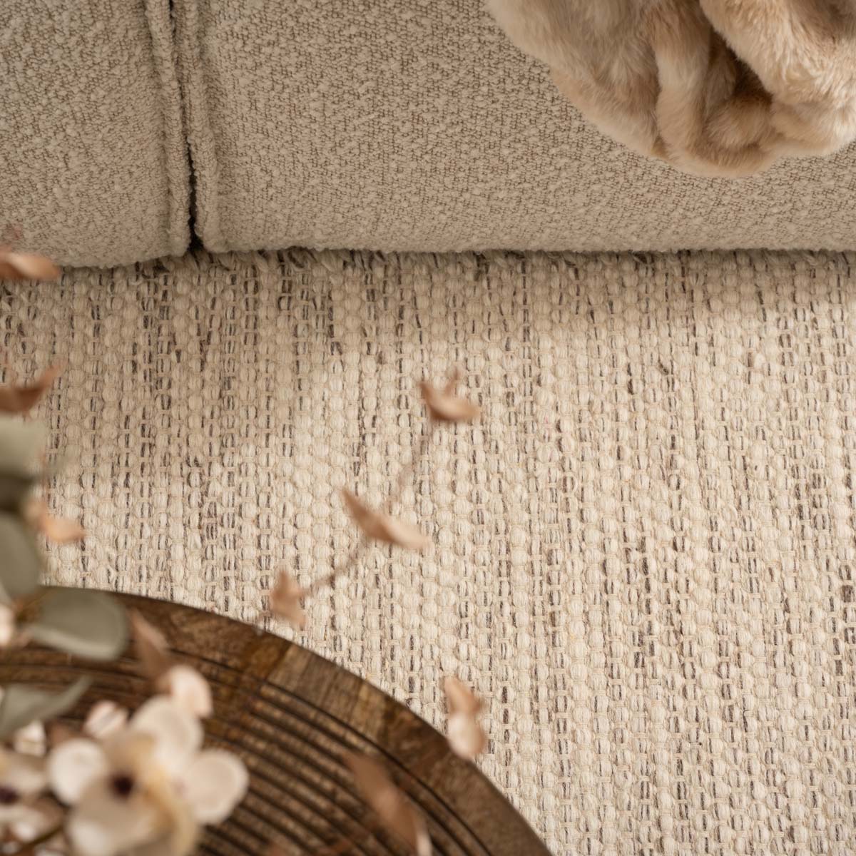 Tapis laine carré - Ulstein blanc/gris Tapis laine carré - Ulstein blanc/gris