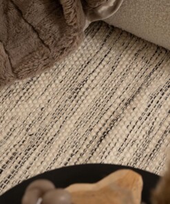 Tapis en laine Rond - Ulstein blanc/noir Tapis en laine Rond - Ulstein blanc/noir