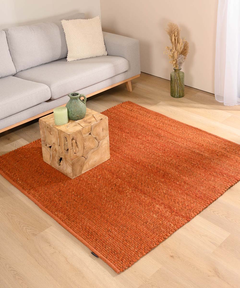 Tapis Carré en laine - Lett cognac - sfeer Tapis Carré en laine - Lett cognac - sfeer