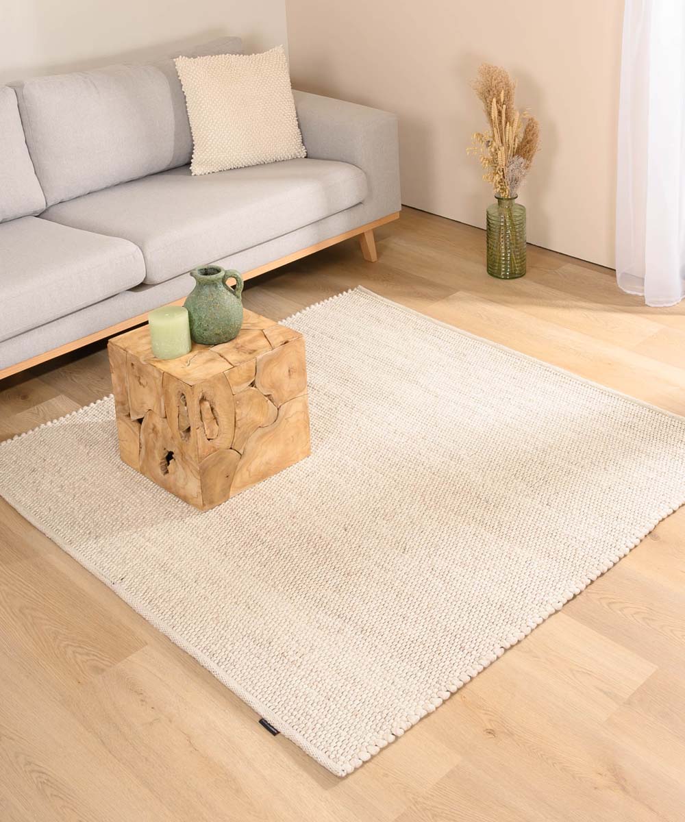 Tapis Carré en laine - Lett blanc - sfeer Tapis Carré en laine - Lett blanc - sfeer