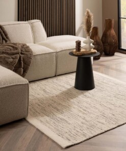 Tapis laine carré - Ulstein blanc/noir