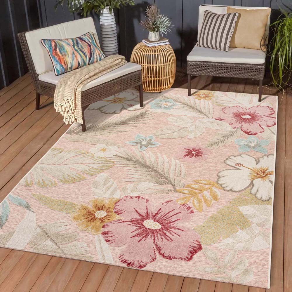 Tapis extérieur fleurs - Yara rose - sfeer Tapis extérieur fleurs - Yara rose - sfeer