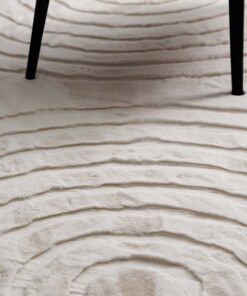 Tapis rond moelleux - Carvy Crème - close up, thumbnail Tapis rond moelleux - Carvy Crème - close up, thumbnail